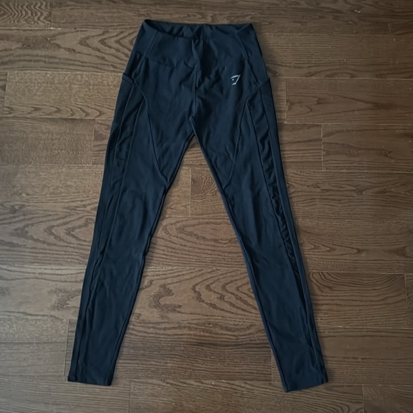 Gymshark Women's Black sleek aspire leggings mesh side pockets size small - Picture 4 of 7